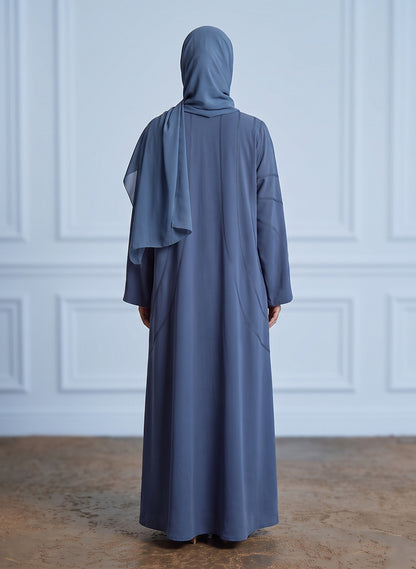 Slate-Blue-Geometric-Stitched-Crepe-Abaya-957