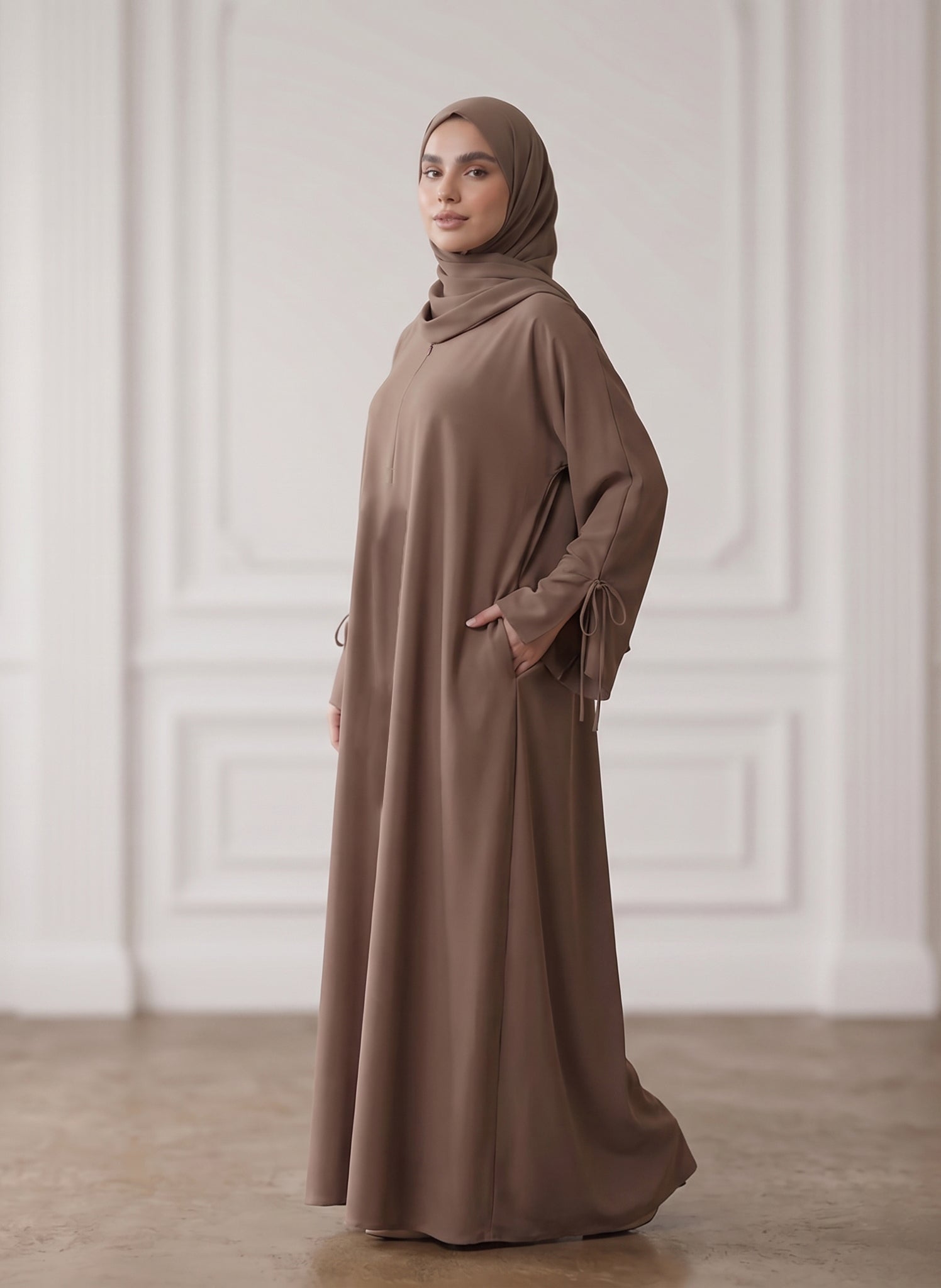 Front-Zip-Nida-Abaya-with-Inside-Belt-&-Pockets-959