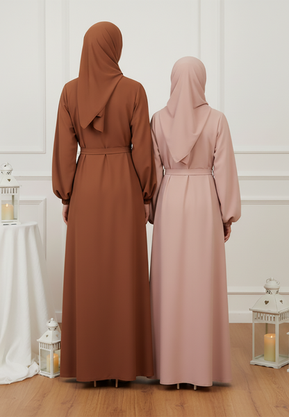 The Zahra Artistic Contrast Mother & Daughter Abaya-AB80MD