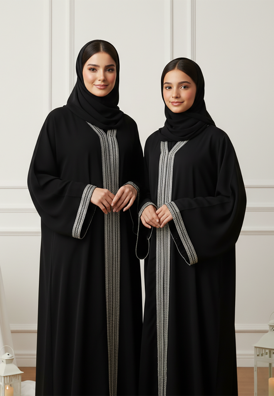 The Hadiya Mother & Daughter Abaya: Earthy Harmony-AJ123AMD