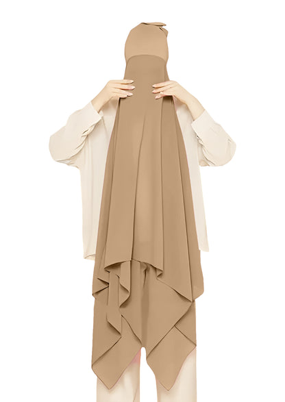 Box of 12 | Chiffon & Jercy Cap Hijab | Available in various colors & Sizes |Chiffon & Jercy Fabric-HI-CAP