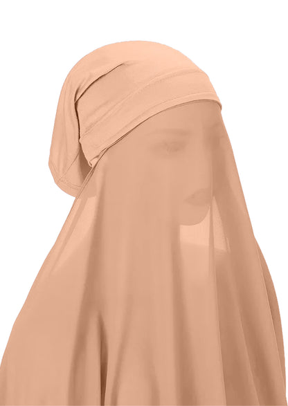 Instant Hijab Wrap,Pullover Head Scarf with Tube Undercap Tumbleweed color Hijab-HC4