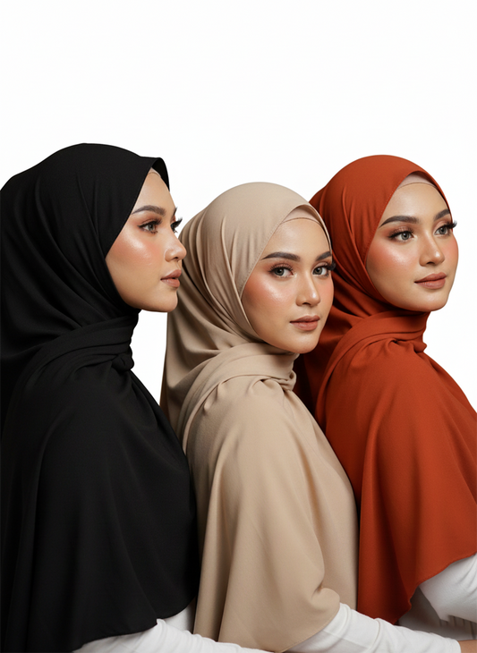 Box of 12 | Jercy Hijab | Available in various colors & Sizes |Jercy Fabric-H1-JERCY