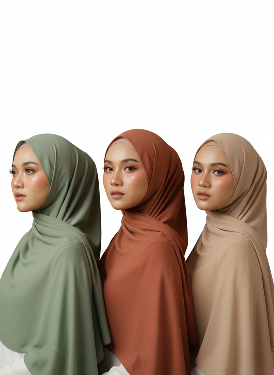 Box of 12 | Chiffon Hijab | Available in various colors & Sizes |Chiffon Fabric-H1-CHIFFON