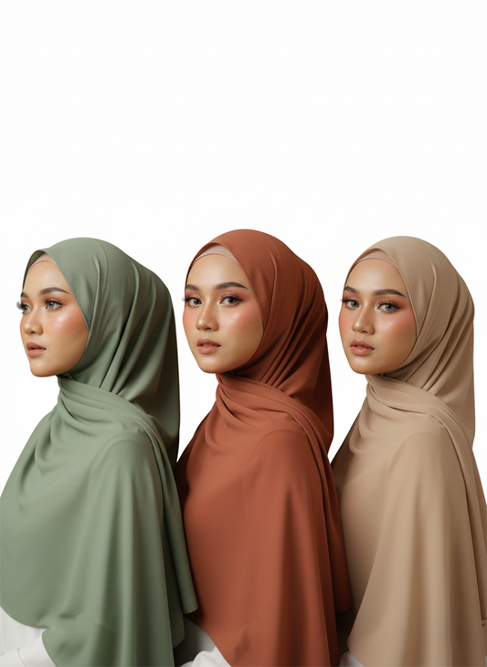 Box of 12 | Chiffon Hijab | Available in various colors & Sizes |Chiffon Fabric-H1-CHIFFON