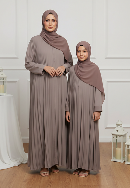 The Soraya Mother & Daughter Abaya: Pleated Perfection-N230AMD