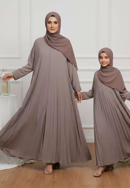 The Soraya Mother & Daughter Abaya: Pleated Perfection-N230AMD