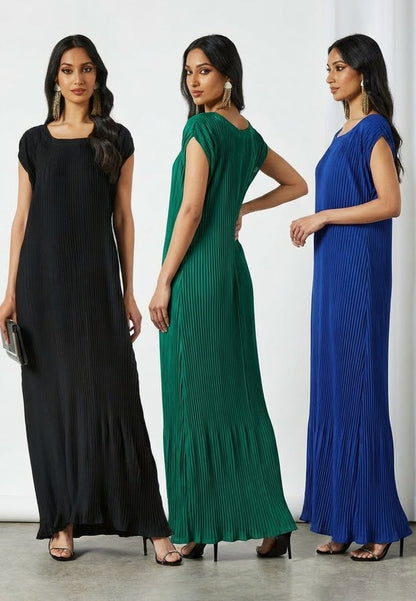 Box of 12 | Wholesale Pleated  Inner Dress |Available in various colors & Sizes | Nida Fabric-AJ1825ID
