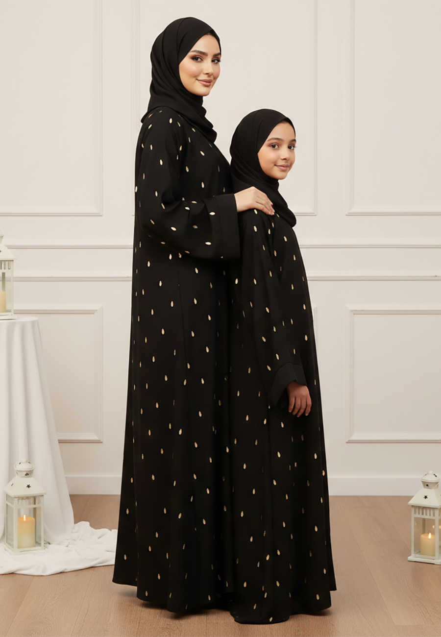 The Najma Mother & Daughter Abaya: A Shower of Golden Light-SB179AMD