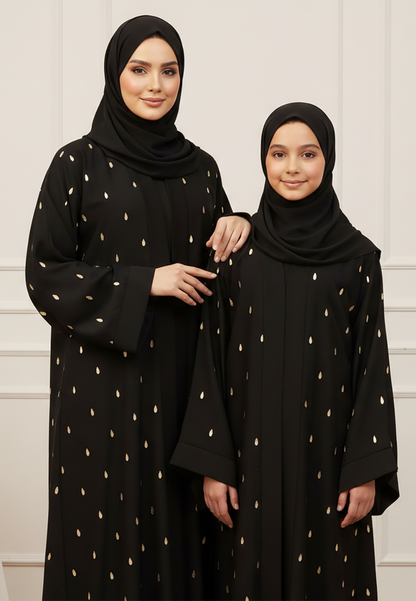 The Najma Mother & Daughter Abaya: A Shower of Golden Light-SB179AMD