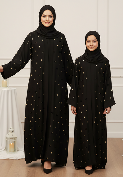 The Najma Mother & Daughter Abaya: A Shower of Golden Light-SB179AMD