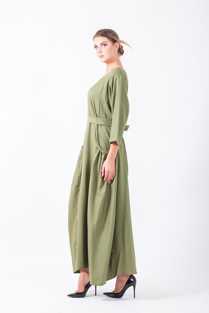 Beautiful abaya made with fine fabric-AJ1479A-AJ1479A