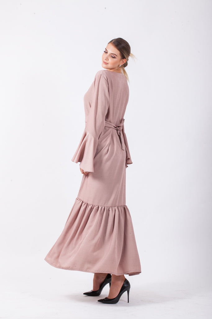 Beautiful abaya made with fine fabric-AJ1481A-AJ1481A