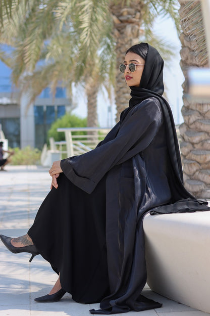 Shimmer abaya- Black