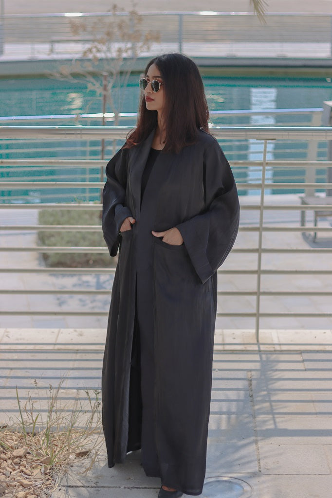 Shimmer abaya- Black