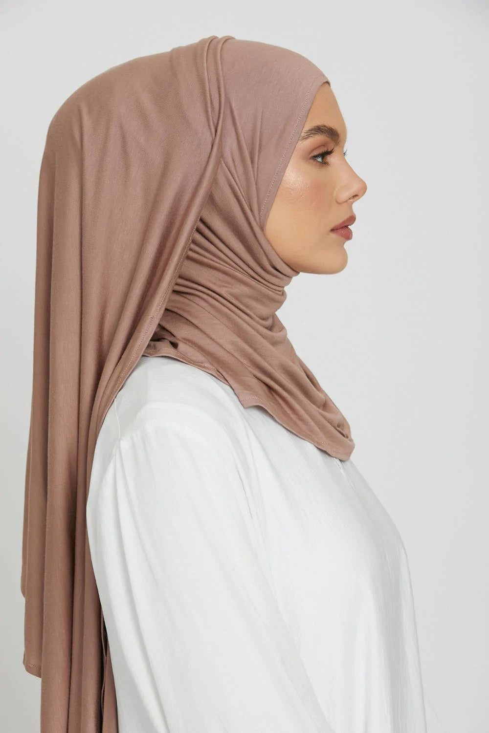 Premium jersey hijab-Rose taupe