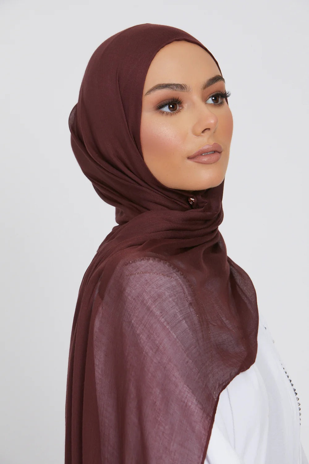 Premium modal hijab- Dark mahogany