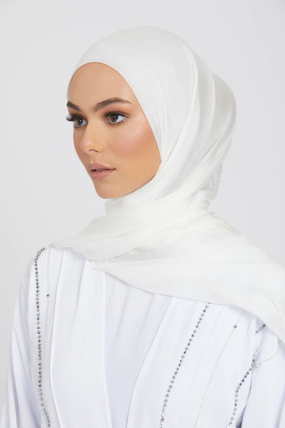 Premium modal hijab- White